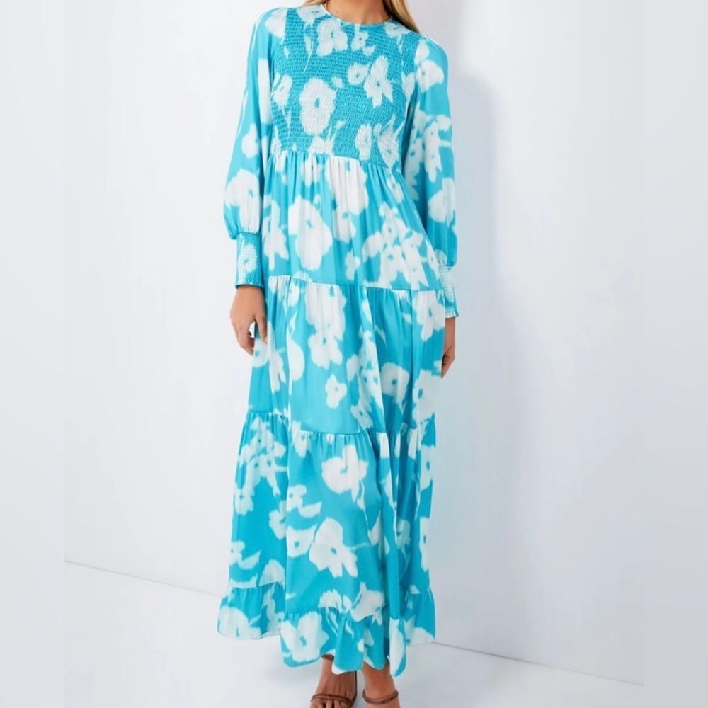 Tuckernuck Watercolor Floral Libby Tiered Maxi Dress | Small - Picture 4 of 12